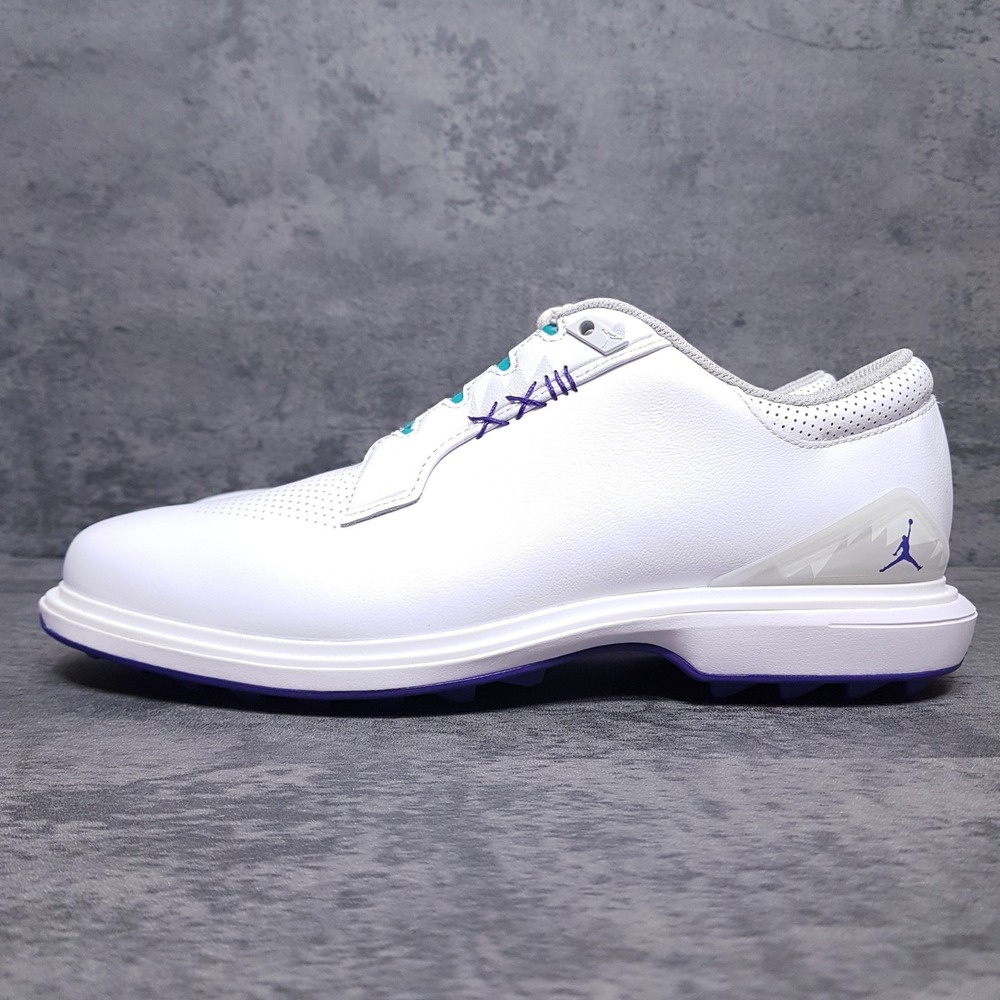NIKE AIR JORDAN ADG 5 Golf Spikeless Shoes Mens 11.5 White Grape Purple FQ7874
